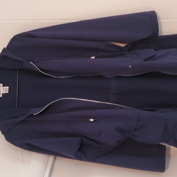 JANEVE Blue Cotton Quarter Sleeved Sailing Jacket w/ Drawstring Waist - Picture 10 of 10